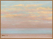 Robert Bliss original oil painting depicting clouds above the ocean